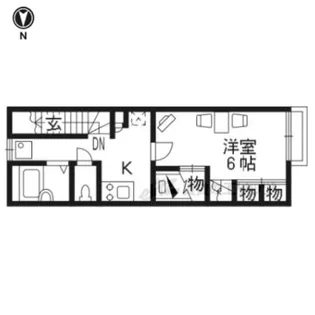 レオパレス宇治川【206号室】の間取り