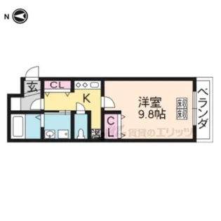 エクラン二条城【301号室】の間取り