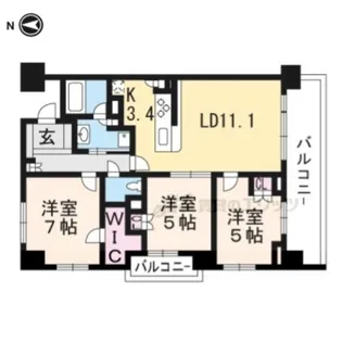 パークホームズ堺町御門【107号室】の間取り