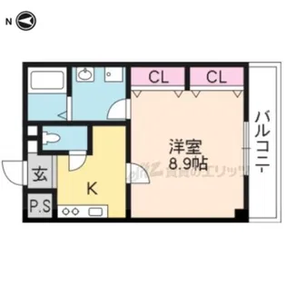 サンクスパレ西矢掛【102号室】の間取り