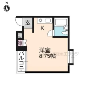 京都BMCアパートメント【K-1号室】の間取り