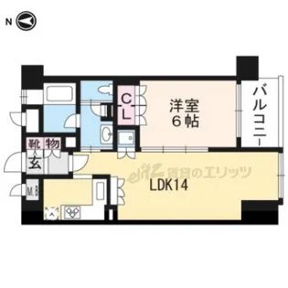 リーガル京都堀川五条通り【403号室】の間取り