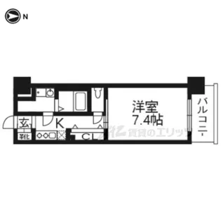 レジデンス京都ゲートシティ【202号室】の間取り