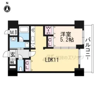ルーエ五条堀川【503号室】の間取り