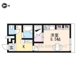 レオパレス唐崎ヶ丘【104号室】の間取り