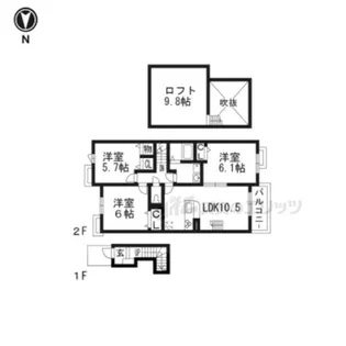 ウェスト・ブライトン【2階】の間取り