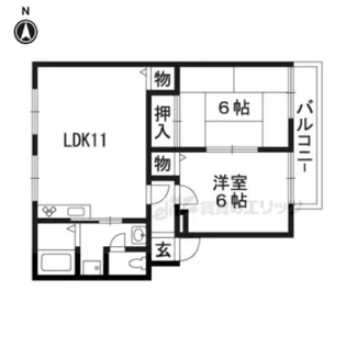 グランシャリオF棟【102号室】の間取り