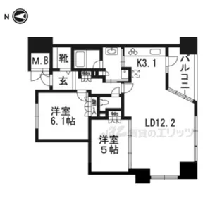 アーバンライフフォルムズ烏丸御池【803号室】の間取り