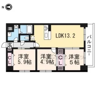 グランヒル西京極【409号室】の間取り