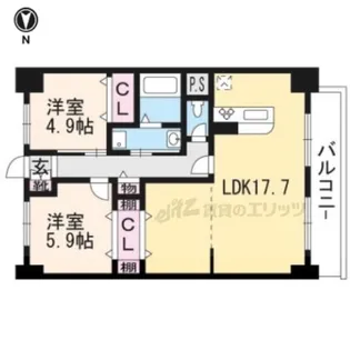 グランヒル西京極【307号室】の間取り