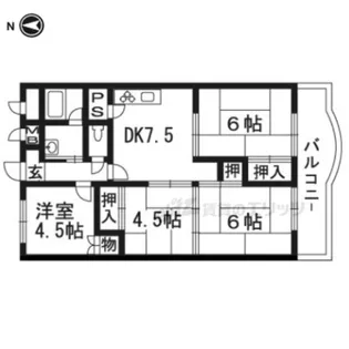 向島ニュータウン3街区F棟【612号室】の間取り