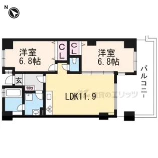 エバー・グリーン宇治【305号室】の間取り