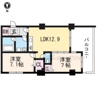 エバー・グリーン宇治【508号室】の間取り