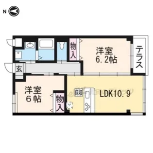 ルーヴル円明寺【2階】の間取り