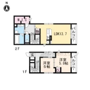 コエーダコート大宮【2階】の間取り