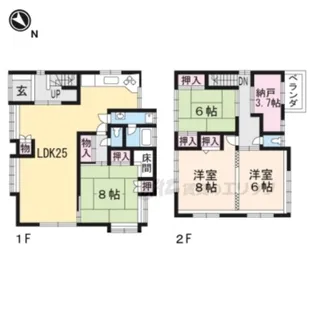 滋賀県大津市大江4丁目【一戸建】の間取り