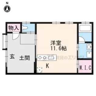 エルベコート東山七条【101号室】の間取り