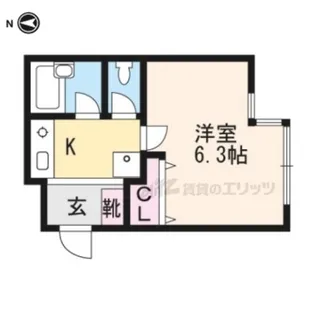 ユー・ピー・ディービル【202号室】の間取り