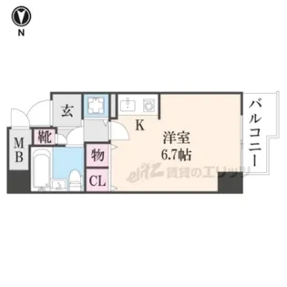 スカイノブレ京都四条大宮【402号室】の間取り