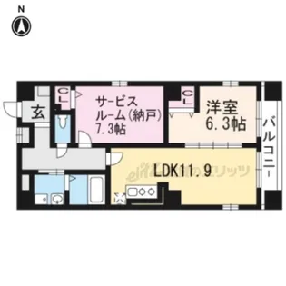フルール川端【201号室】の間取り