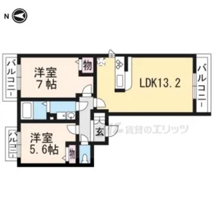シャーメゾン白梅町【102号室】の間取り