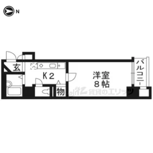 セレッソコート京都御所西【701号室】の間取り