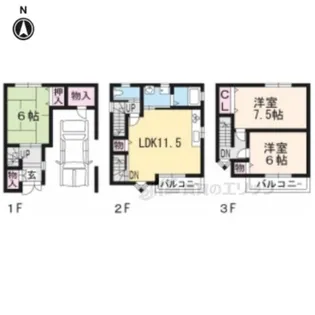 京都府京都市伏見区竹田桶ノ井町【一戸建】の間取り