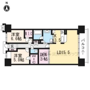 京都桂川つむぎの街グランスクエア【1427号室】の間取り