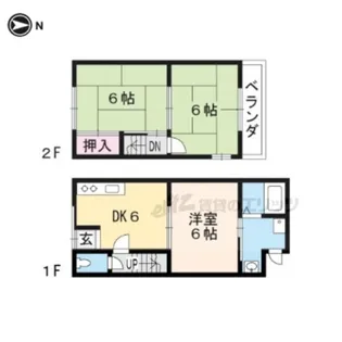 京都府京都市右京区嵯峨野芝野町【テラスハウス】の間取り