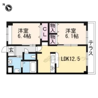 パークサイドシャトー エイト【3階】の間取り