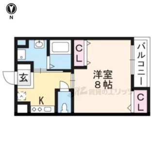 クオリア壱番館【3階】の間取り