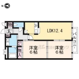デファーンドル長岡京【204号室】の間取り