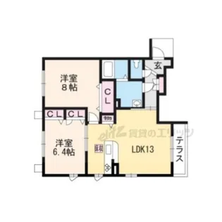 プランドール イズミ【1階】の間取り