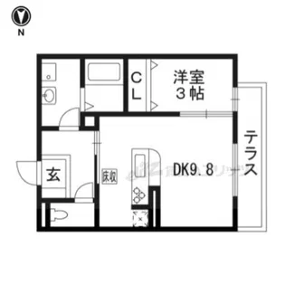 カーサ京町【101号室】の間取り