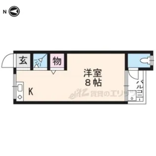 プランドール一乗寺【2-10号室】の間取り
