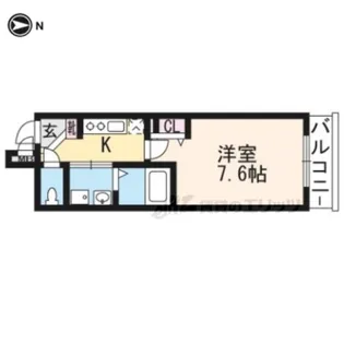 グランディール銀閣寺【502号室】の間取り