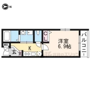 グランディール銀閣寺【201号室】の間取り