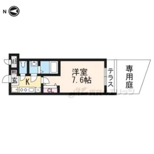 グランディール銀閣寺【102号室】の間取り