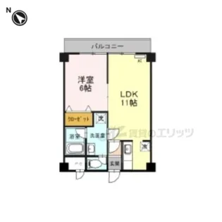 ジュネス堅田【202号室】の間取り