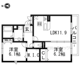 セジュール石山【1階】の間取り