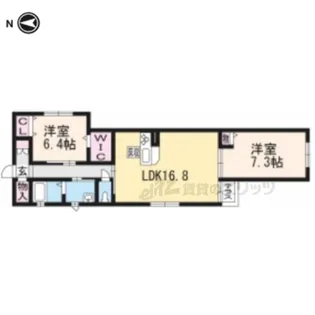 シャーメゾン湖都【105号室】の間取り