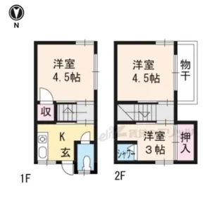京都府京都市右京区常盤下田町【一戸建】の間取り