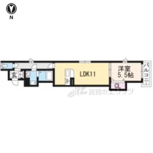 シャーメゾン二条城南【303号室】の間取り