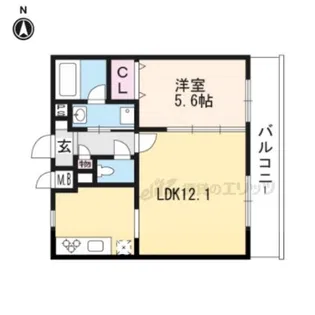 アンジュ京都天神川【1階】の間取り