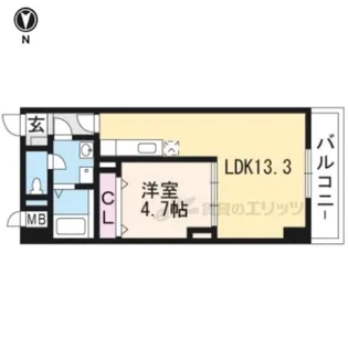 I・レジデンス上鳥羽【305号室】の間取り