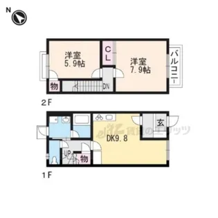 開の里?棟【6号室】の間取り