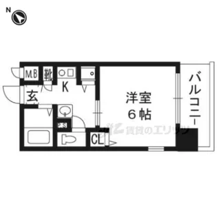 エステムコート京都河原町プレジール【201号室】の間取り