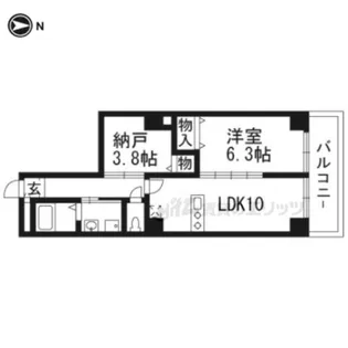 QUINTO五条烏丸【701号室】の間取り