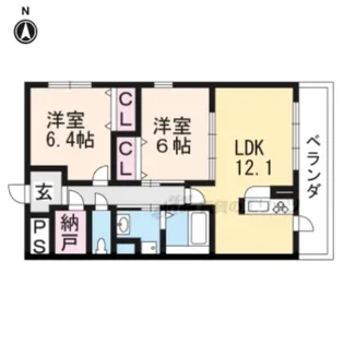 アフィニティ北大路【105号室】の間取り