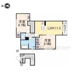 MAGNOLIA【201号室】の間取り